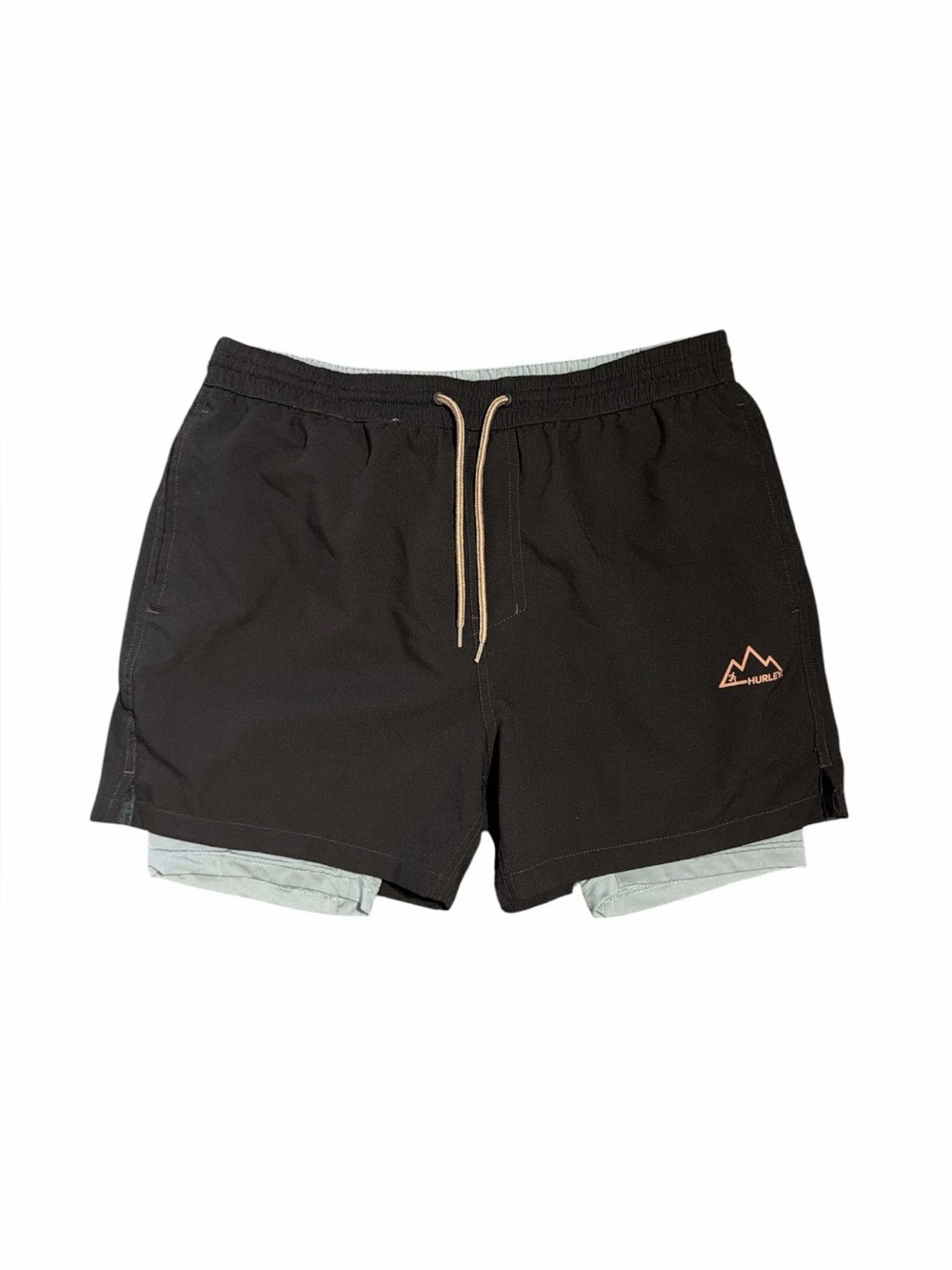 Hurley Men’s 2-in-1 Trail Running Shorts Brown Size M Lined